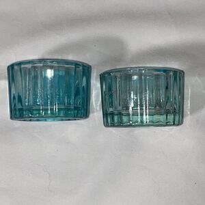 Vintage teal Blue Salt Celler/Open Salt pair‎